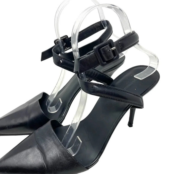 Alexander‎ Wang Lovisa Heels d’Orsay Pump Pointed Toe Leather BlackSize 40 US 10 - Picture 4 of 12